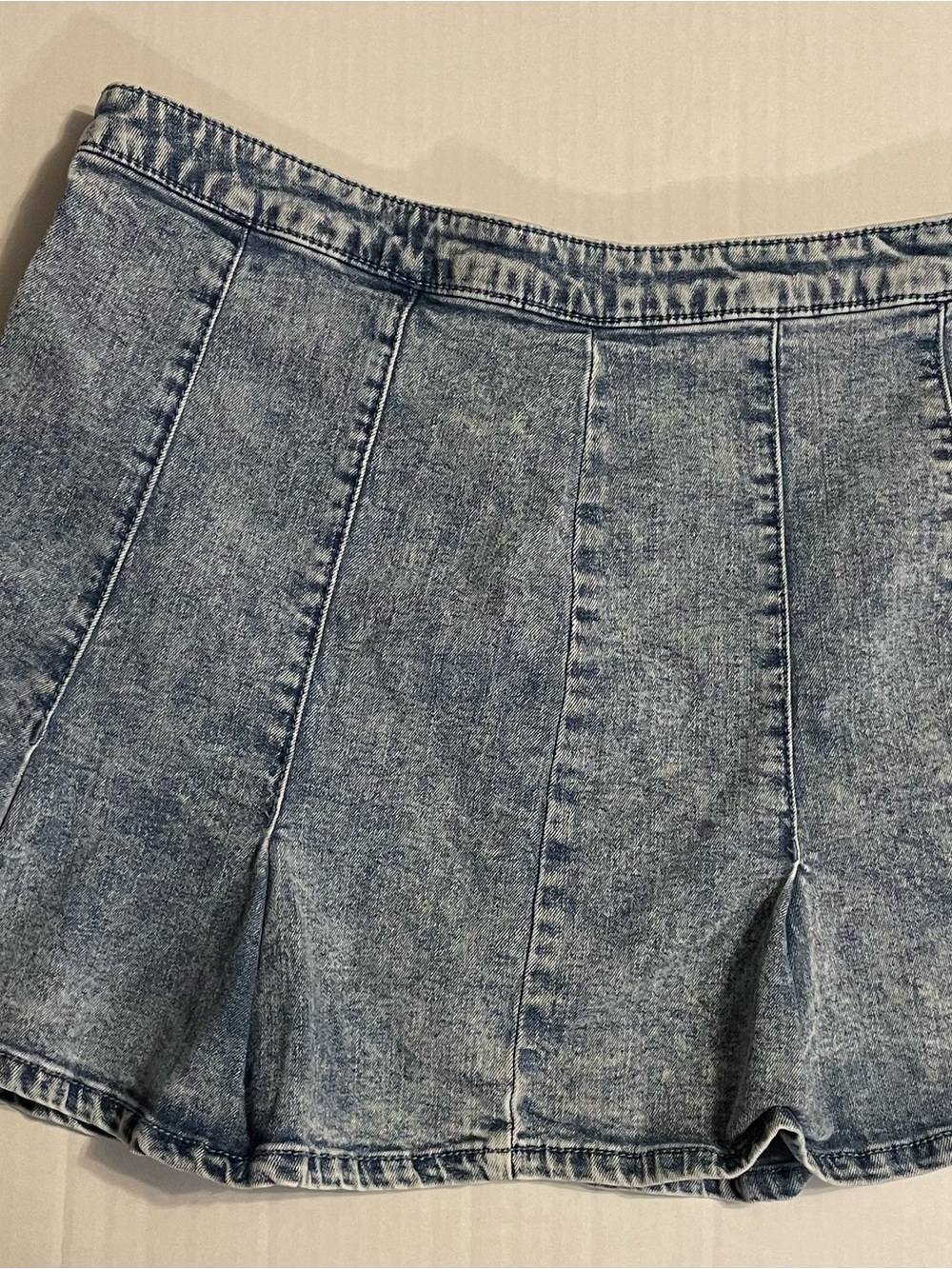 No Boundaries Blue Paneled Denim Mini Skirt